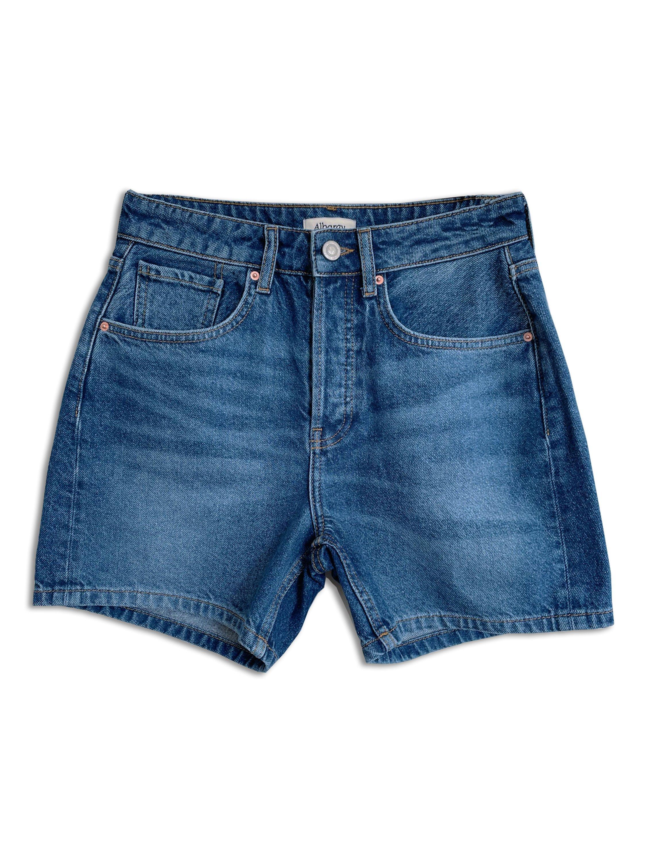 Product image 5 of 5, which shows Albaray Denim Shorts, Indigo Dark Wash, 8