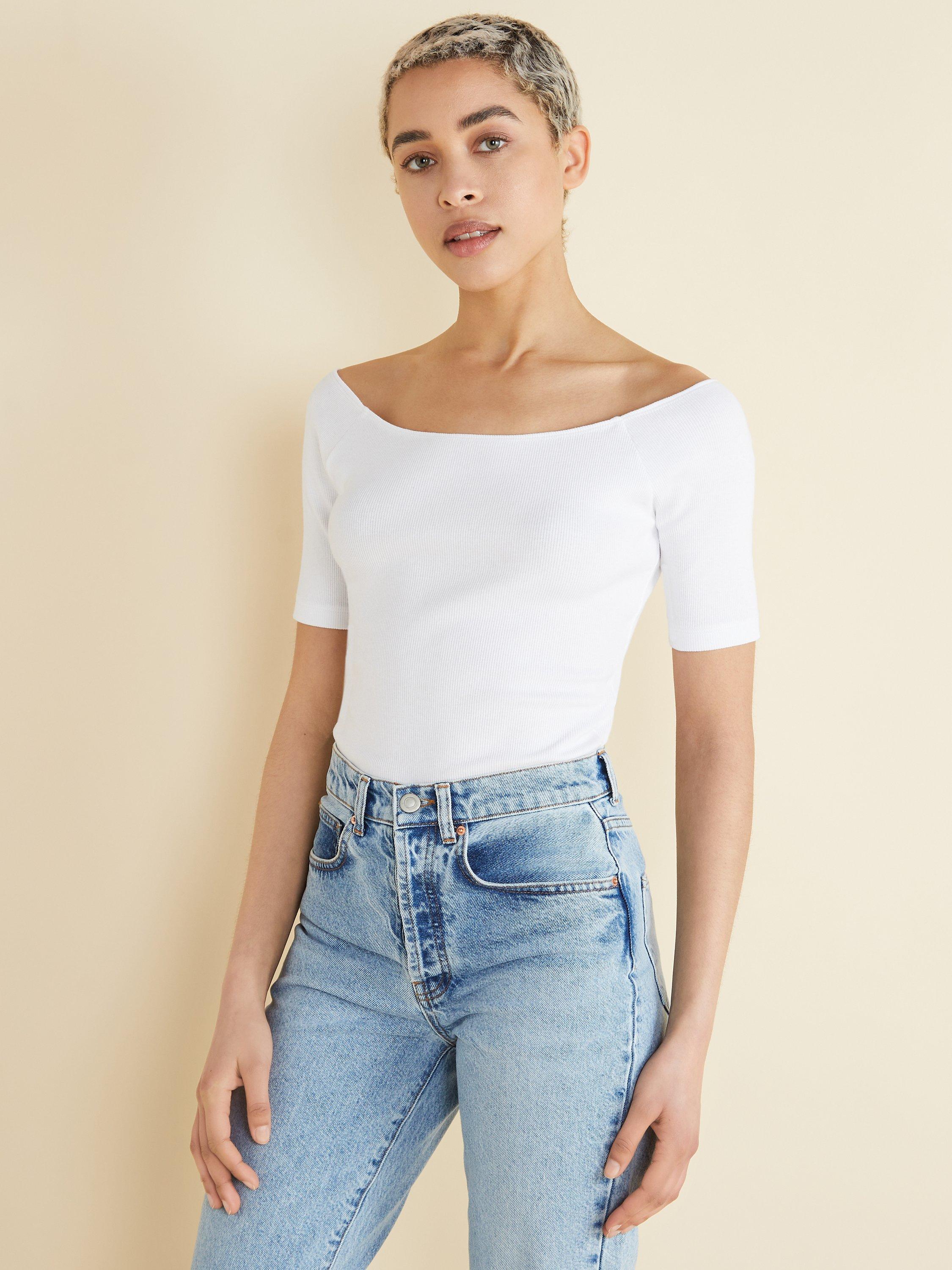 Product image 1 of 3, which shows Albaray Bardot Top, White, 8