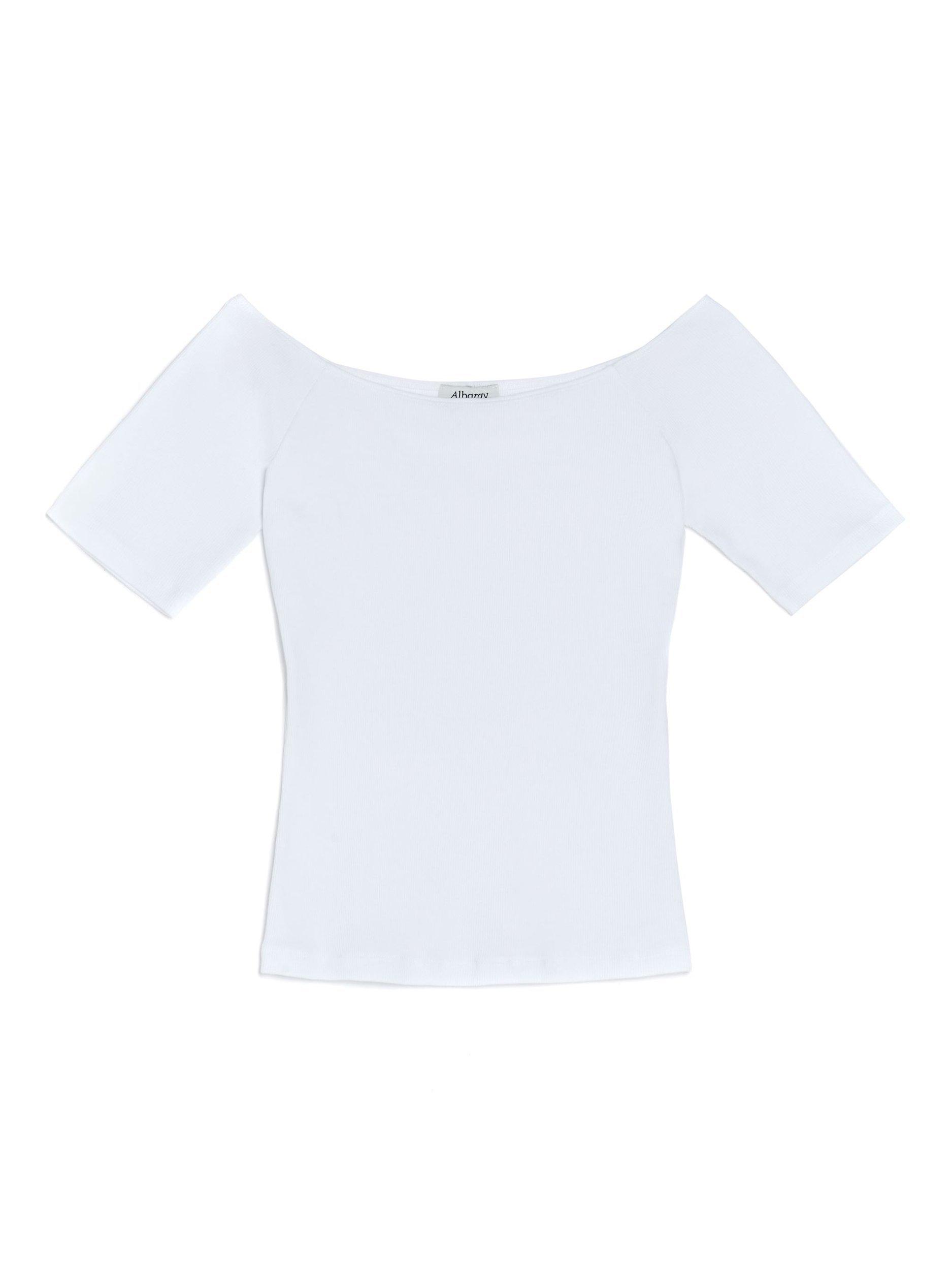 Product image 3 of 3, which shows Albaray Bardot Top, White, 8