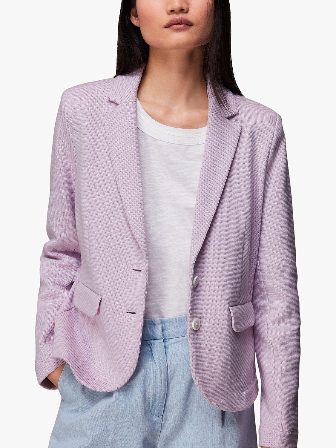 Whistles Slim Jersey Organic Cotton Jacket, Lilac, 6