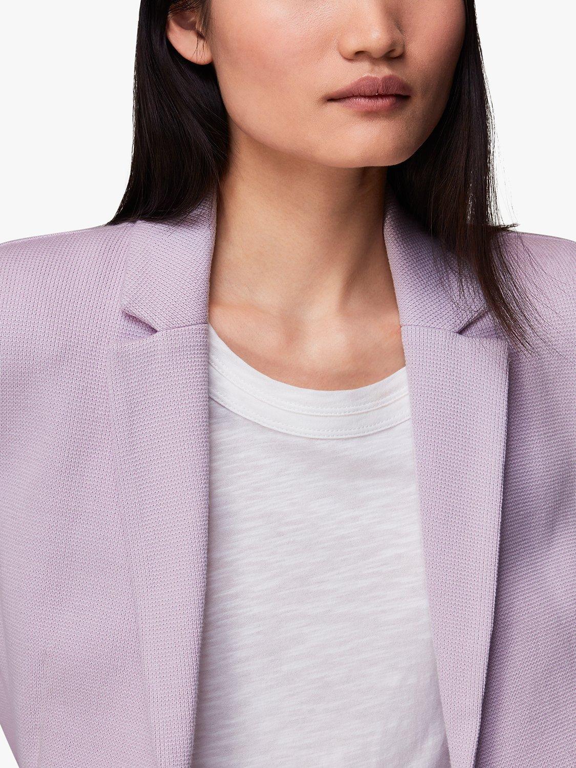 Whistles Slim Jersey Organic Cotton Jacket, Lilac, 6