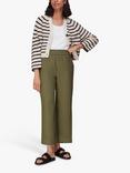 Whistles Linen Pocket Wide Leg Trousers, Khaki