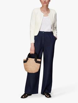 Whistles Collarless Jersey Jacket, Ivory, Ivory