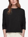 Whistles Cotton Patch Pocket Top, Black