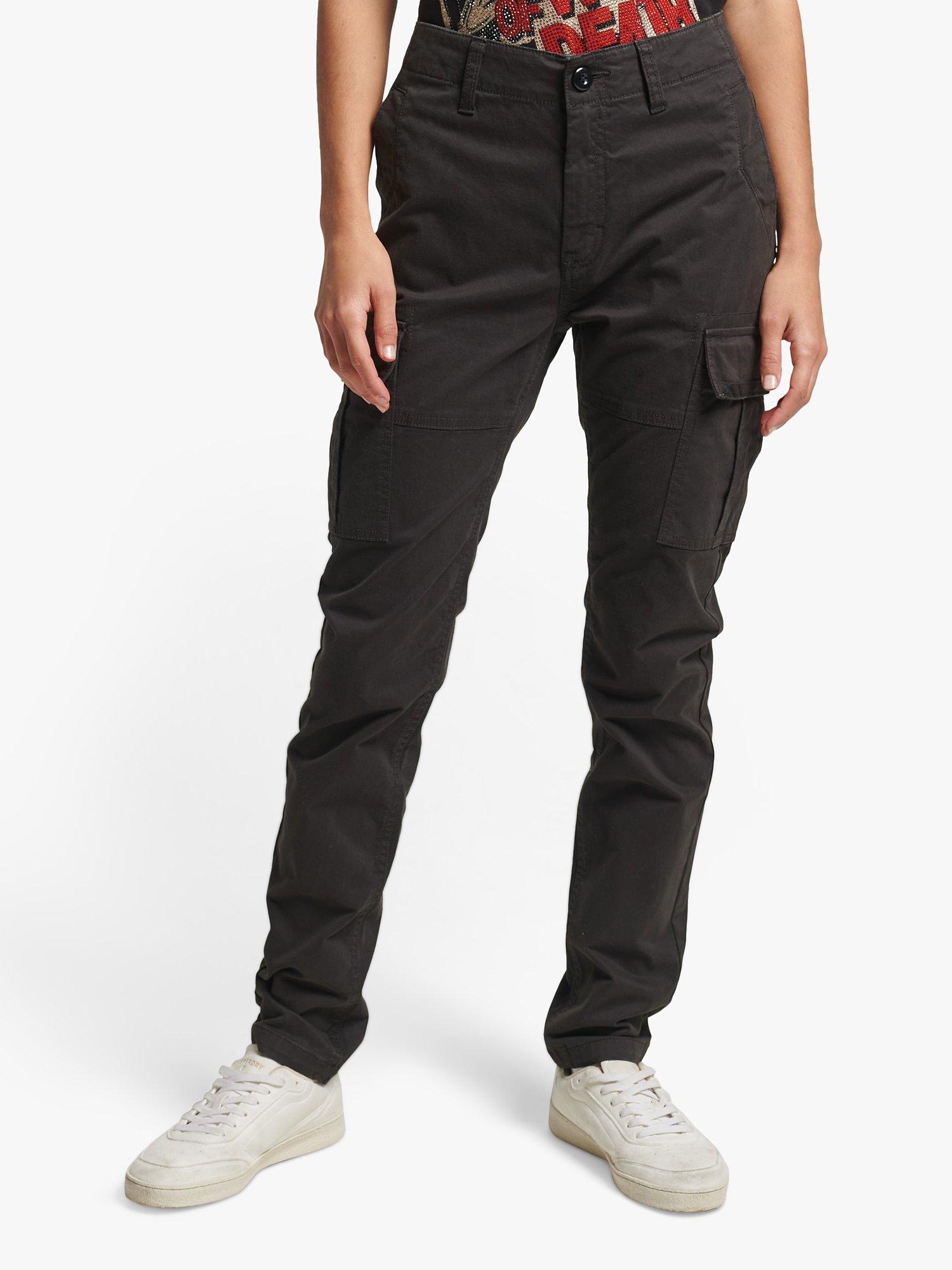 Superdry Slim Organic Cotton Blend Cargo Trousers, Vulcan Black