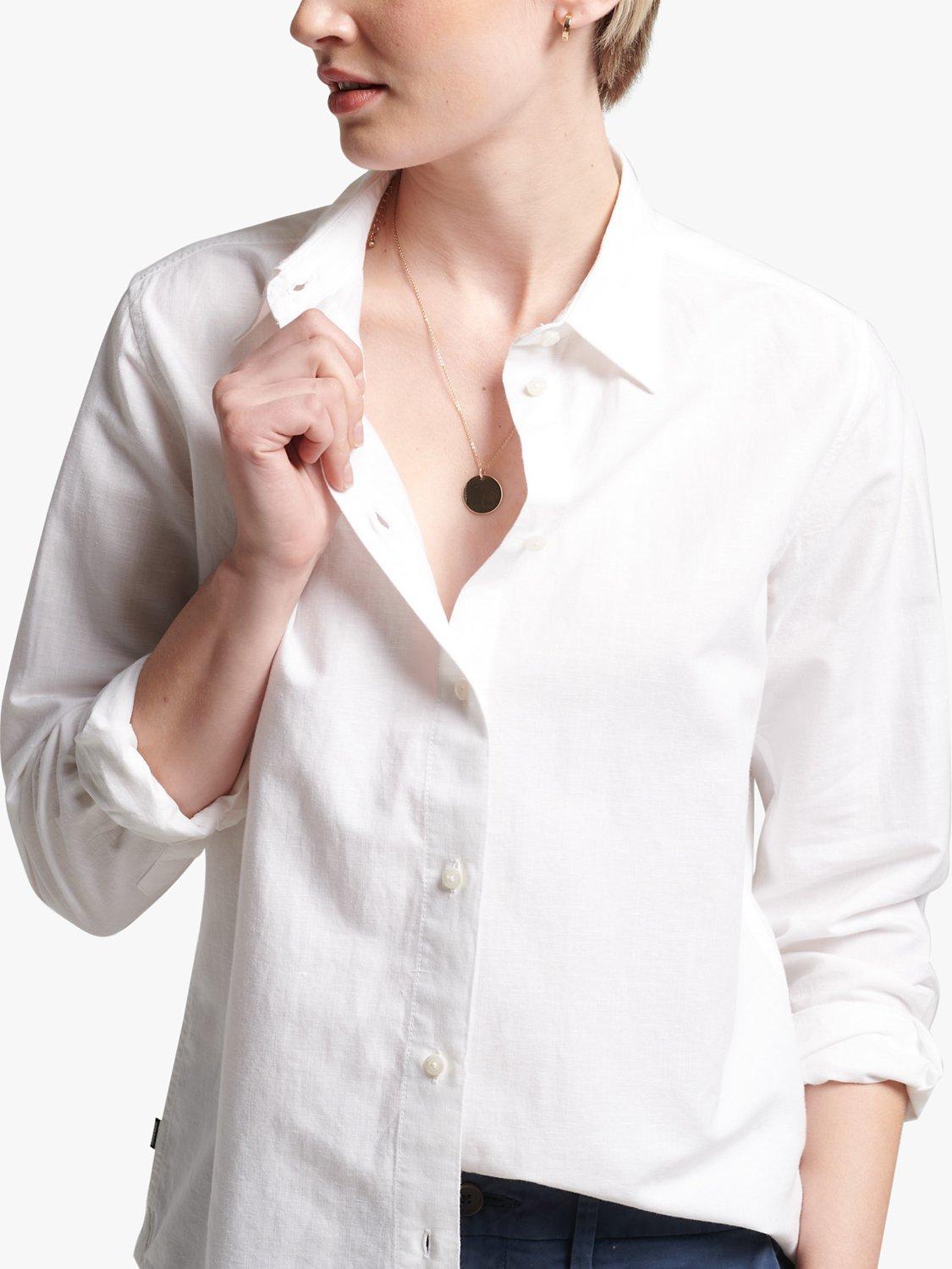 Superdry Linen Boyfriend Shirt, Blue