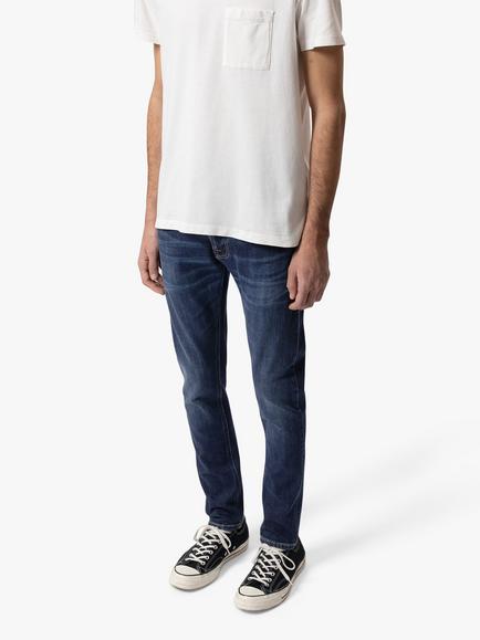 Nudie Jeans Slim Tight Terry Jeans, Dark Steel - view 2, Dark Steel
