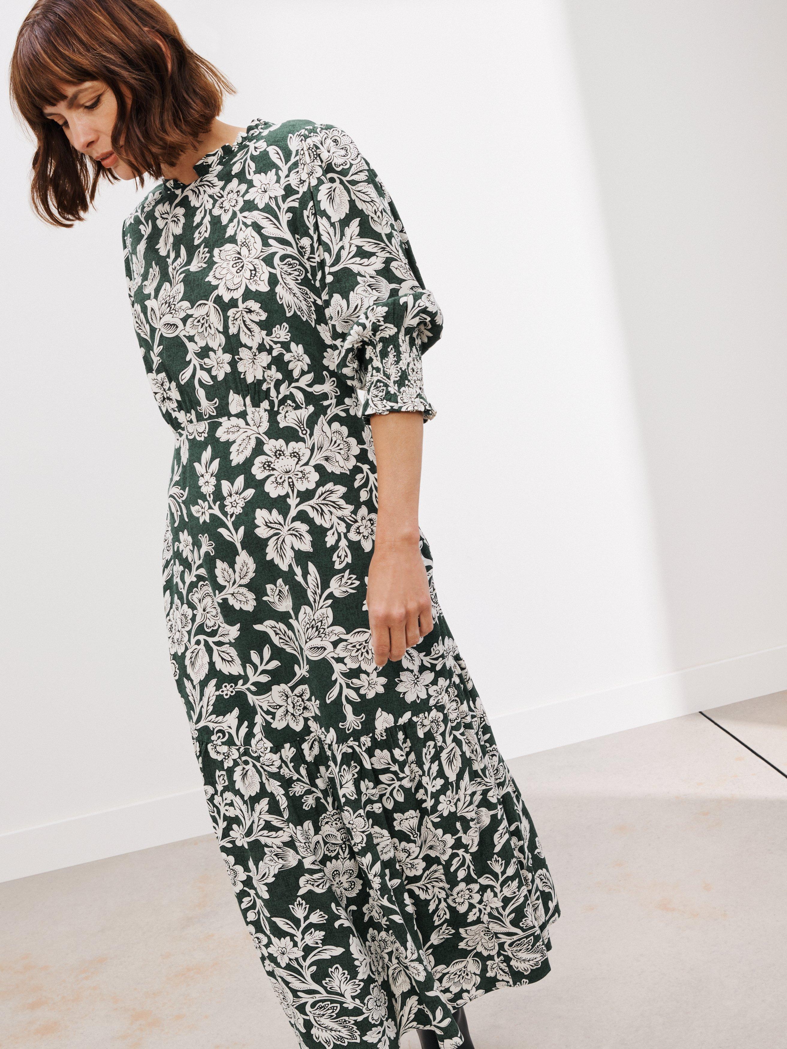 John Lewis Archive Floral Print Midi Dress