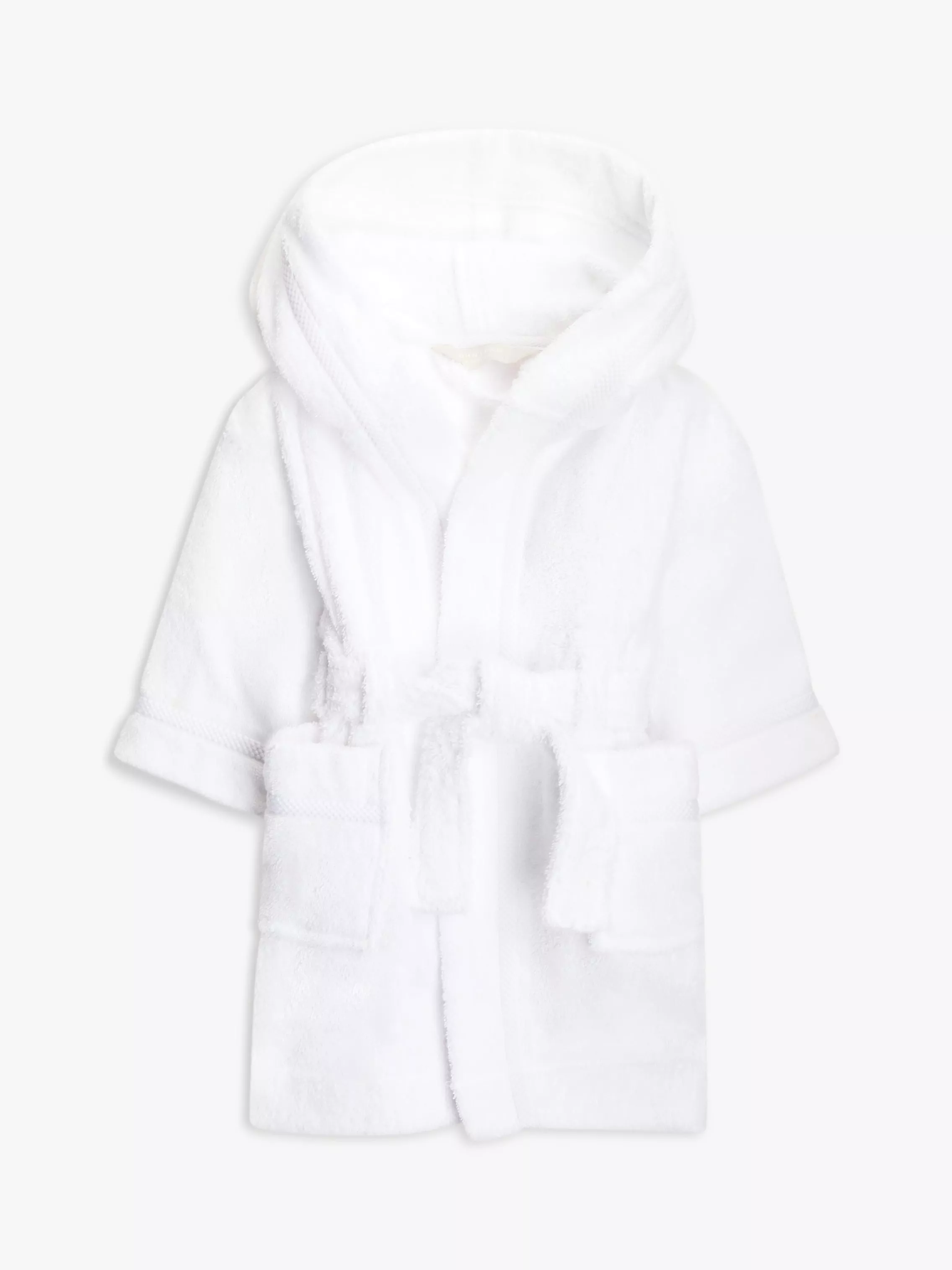 John Lewis Baby Plain Wrap Over Dressing Gown White