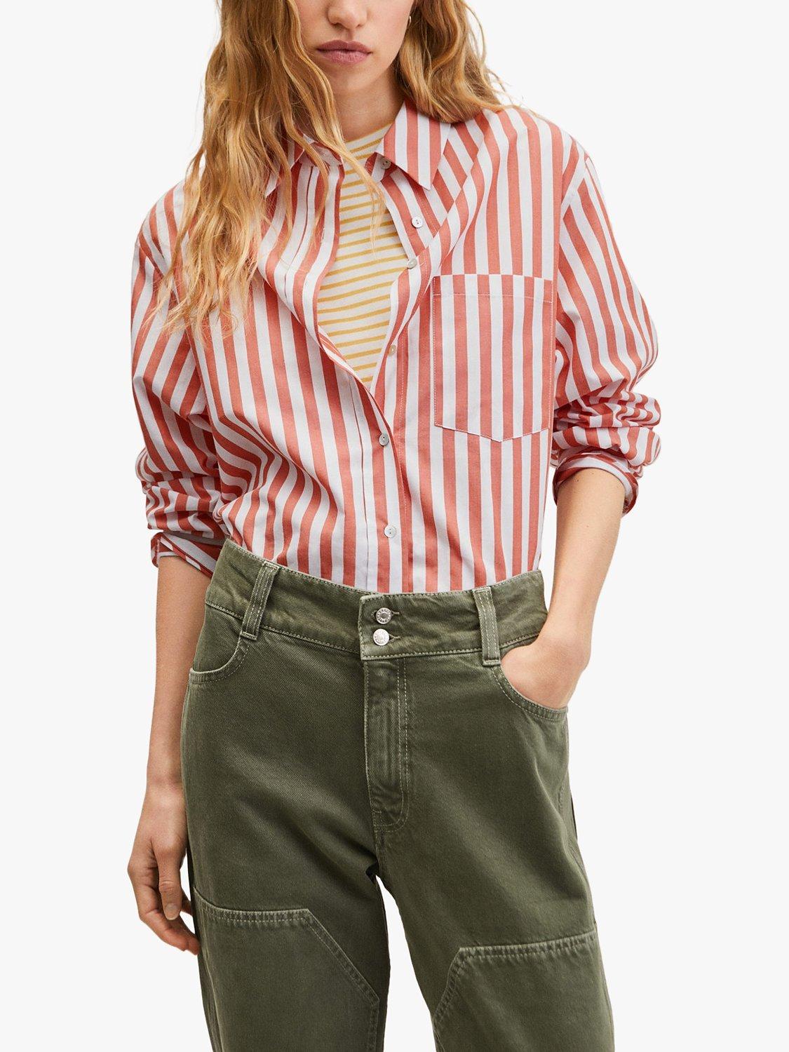 Mango Marra Stripe Shirt, Red/Multi