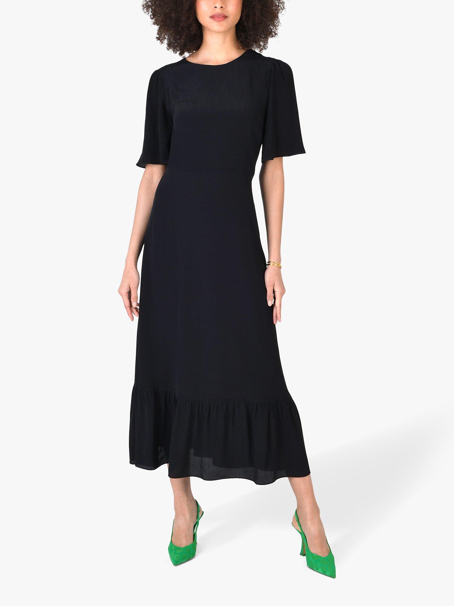 Ro&Zo Angel Sleeve Midi Dress, Black