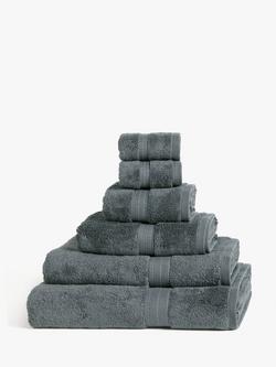 John Lewis Ultimate Hotel Cotton Towels, Dark Steel