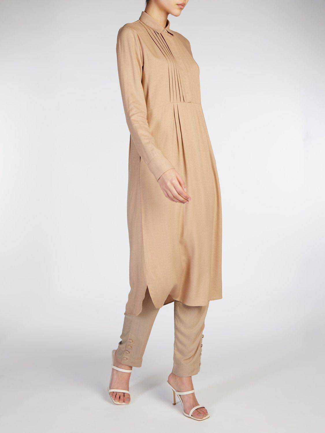 Aab Pleated Origami Midi Dress