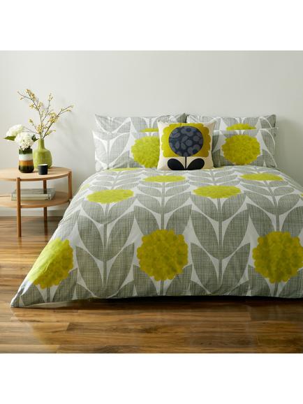 Orla Kiely Blossom Flower 200 Thread Count Duvet Cover Set, Yellow