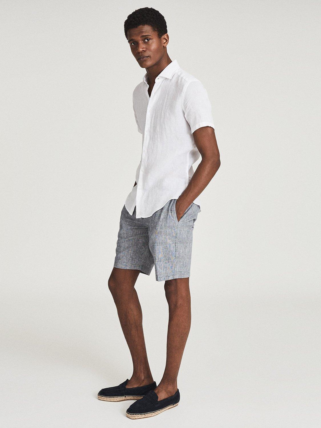Product image 4 of 5, which shows Reiss Holiday Linen Slim Fit Shirt, White, XS