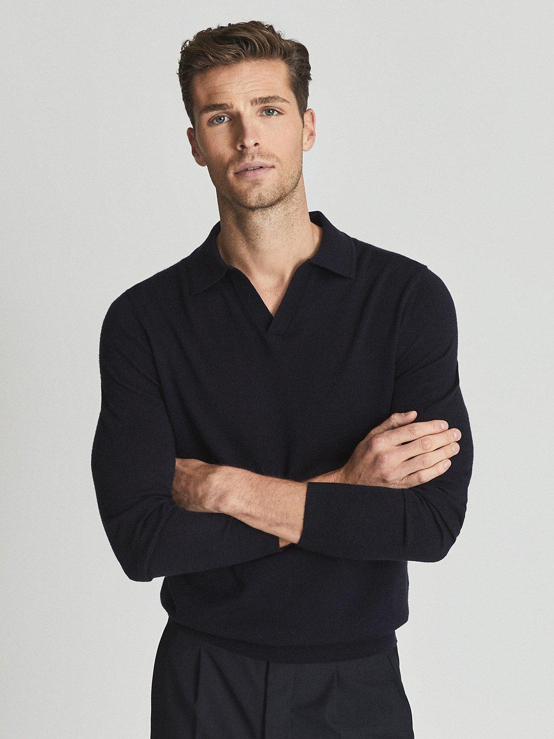 Reiss Milburn Merino Wool Knit Polo Shirt