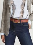 Reiss Brompton Leather Jeans Belt, Tan