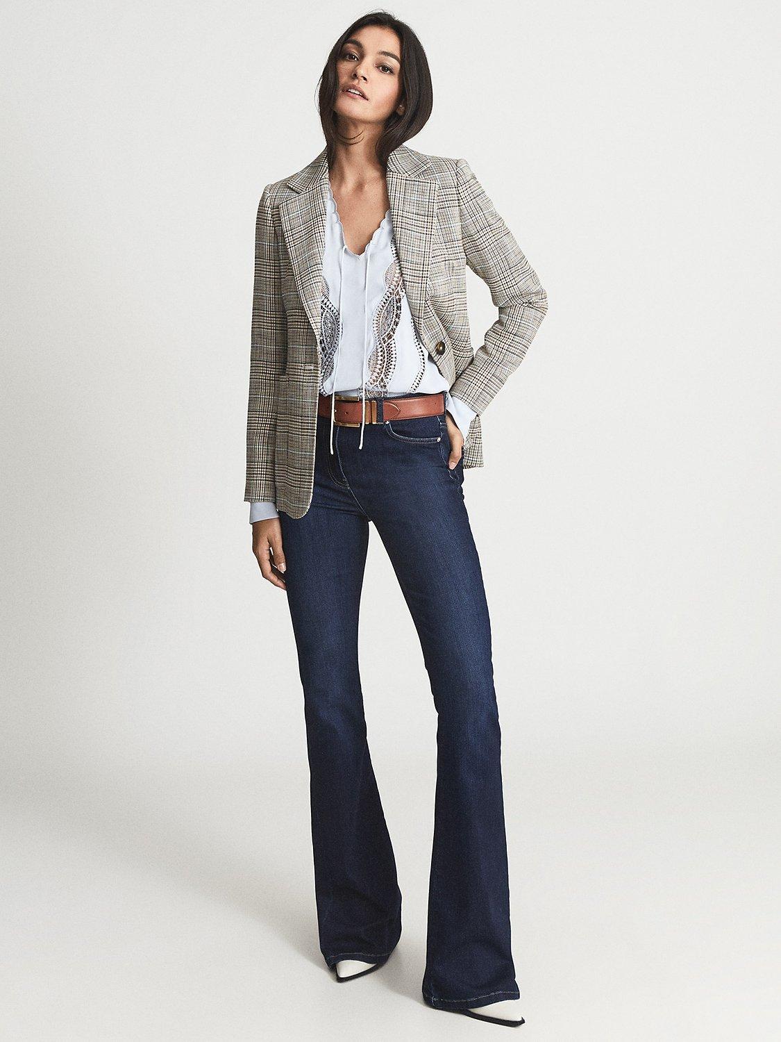 Product image 2 of 7, which shows Reiss Brompton Leather Jeans Belt, Tan, XS