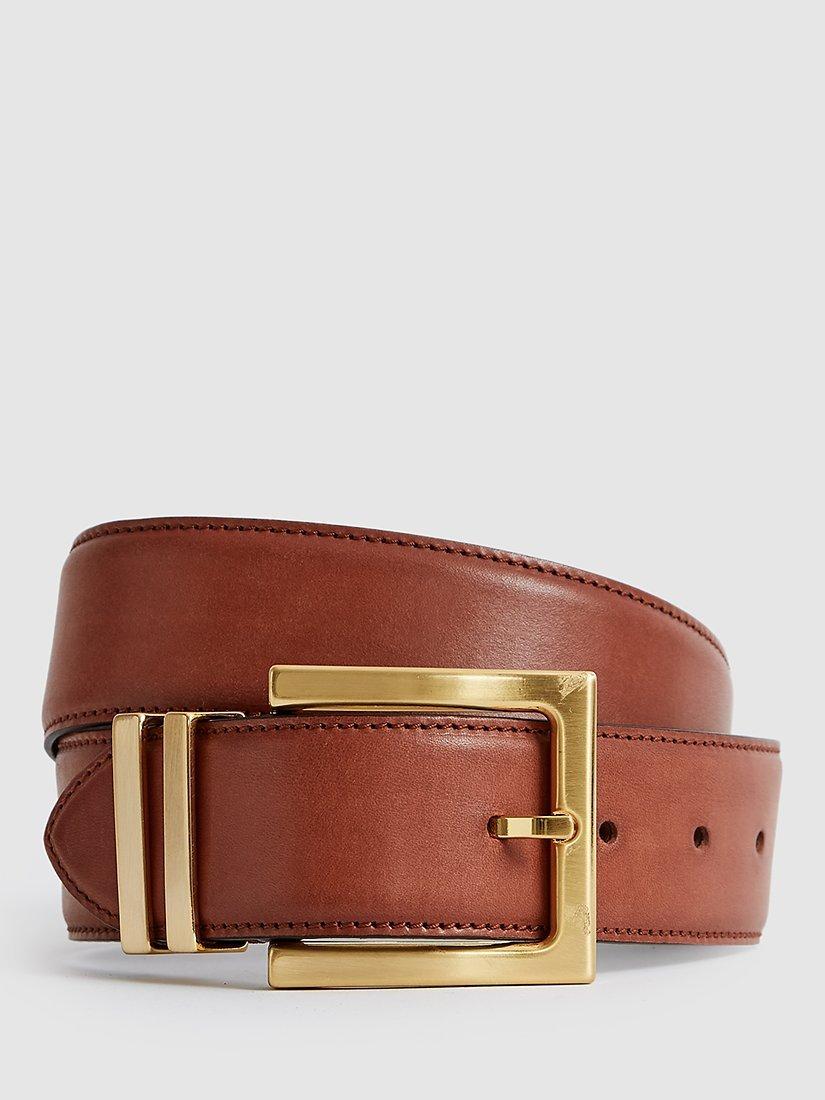 Product image 6 of 7, which shows Reiss Brompton Leather Jeans Belt, Tan, XS
