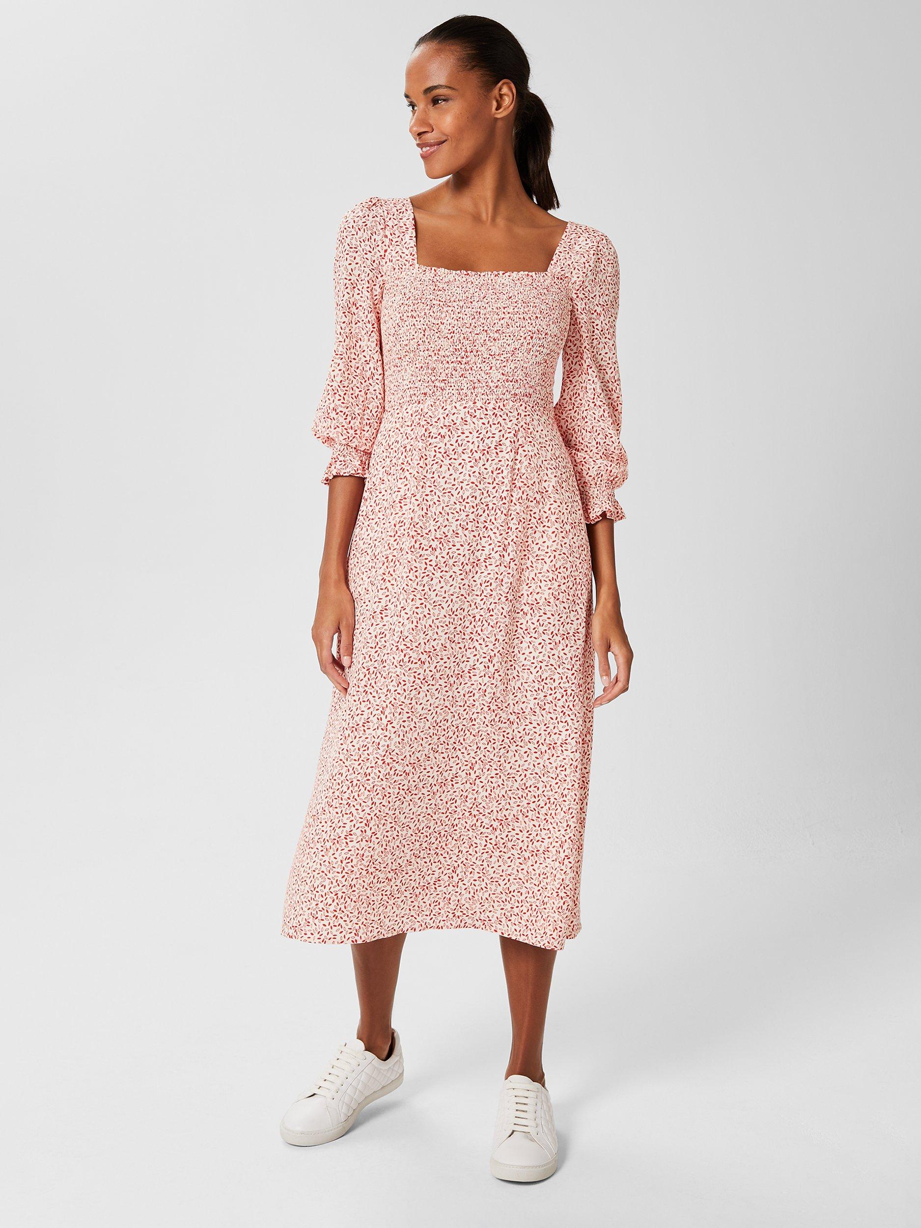 Hobbs Juliet Midi Dress, Ivory/Multi