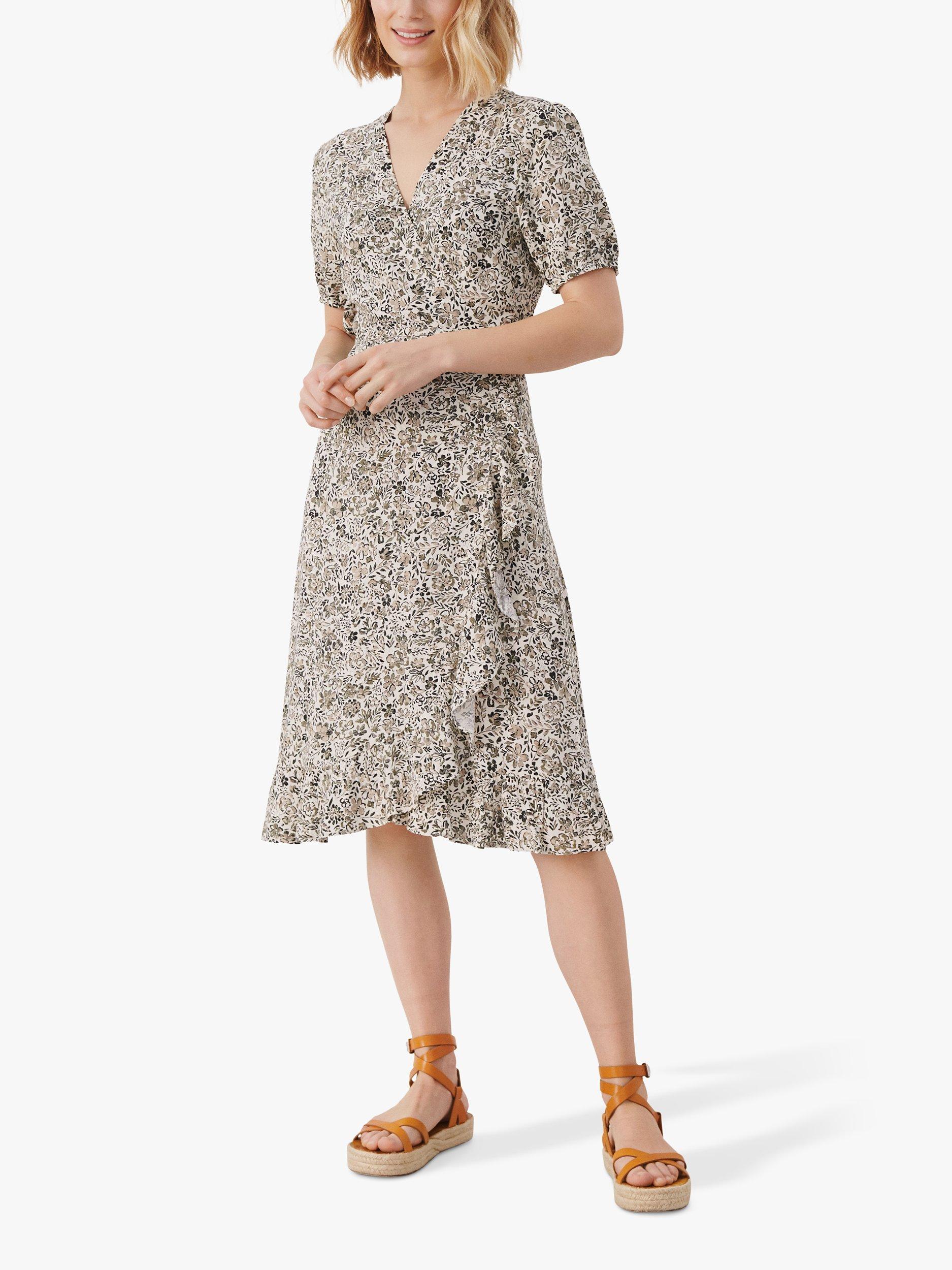 Part Two Claire Floral Wrap Dress, Vetiver, 8