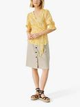 Part Two Phea Floral Print Wrap Blouse, Yellow