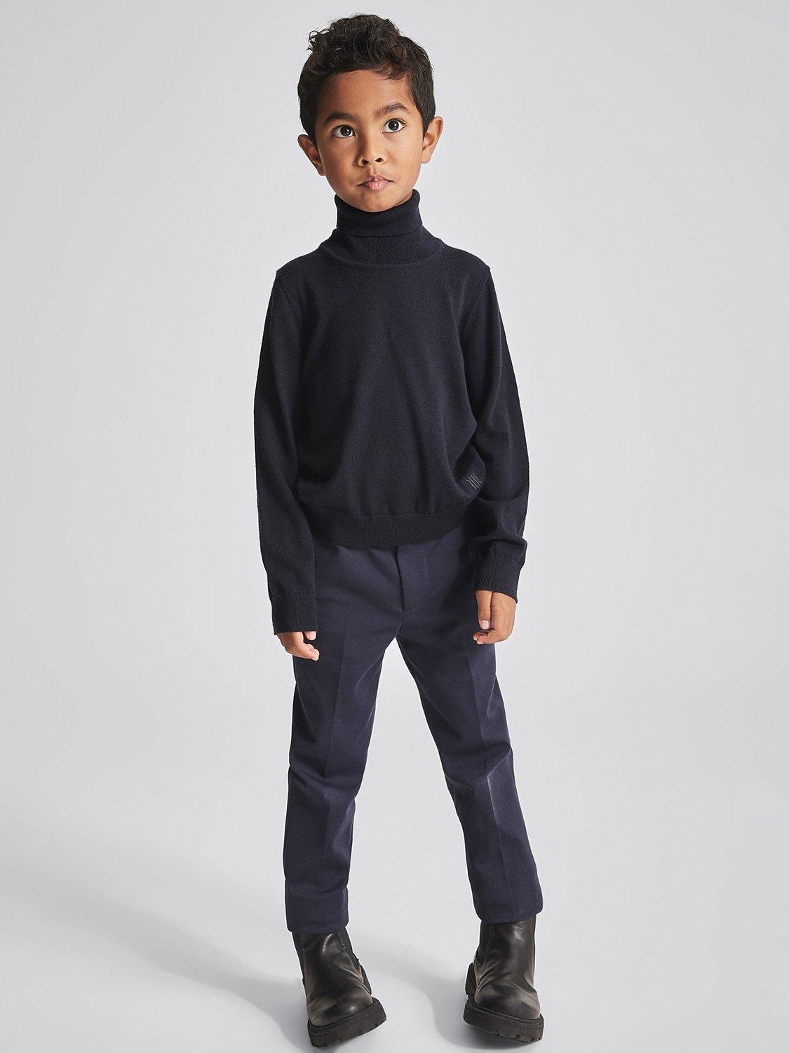 Product image 1 of 6, which shows Reiss Kids' Eastbury Stretch Chino Trousers, Navy, 4-5 years