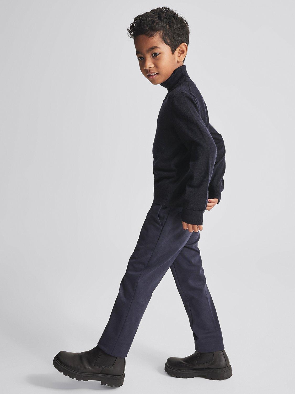 Product image 5 of 6, which shows Reiss Kids' Eastbury Stretch Chino Trousers, Navy, 4-5 years