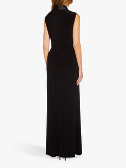 Adrianna Papell Jersey Tuxedo Maxi Dress, Black - view 2, Black