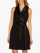 Adrianna Papell Embellished Tuxedo Knee Length Dress, Black