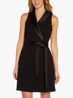 Adrianna Papell Crepe Tuxedo Dress, Black, Black