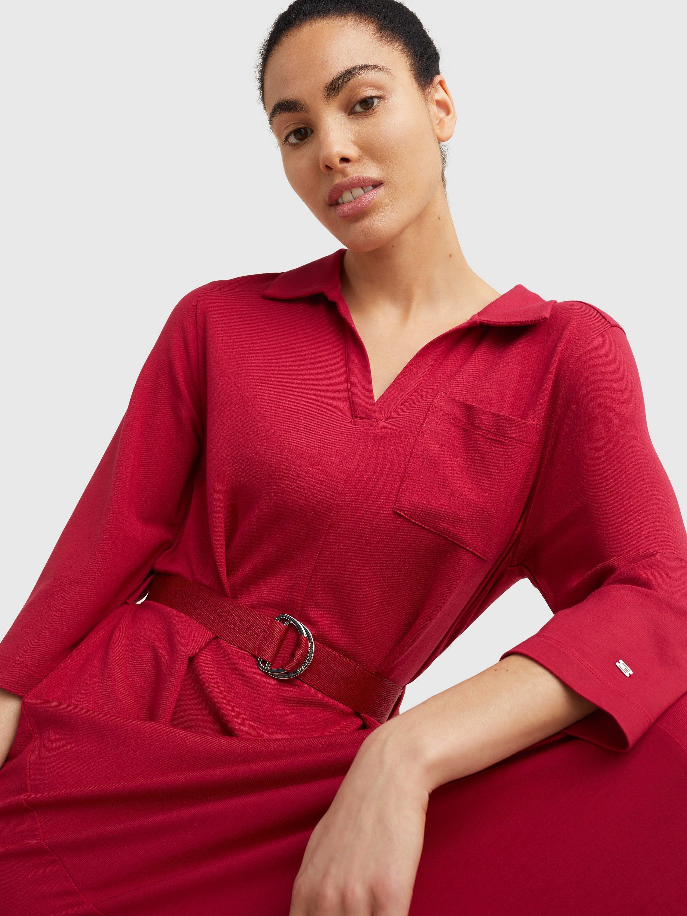 Product image 4 of 4, which shows Tommy Hilfiger Midi Shirt Dress, Royal Berry, XS