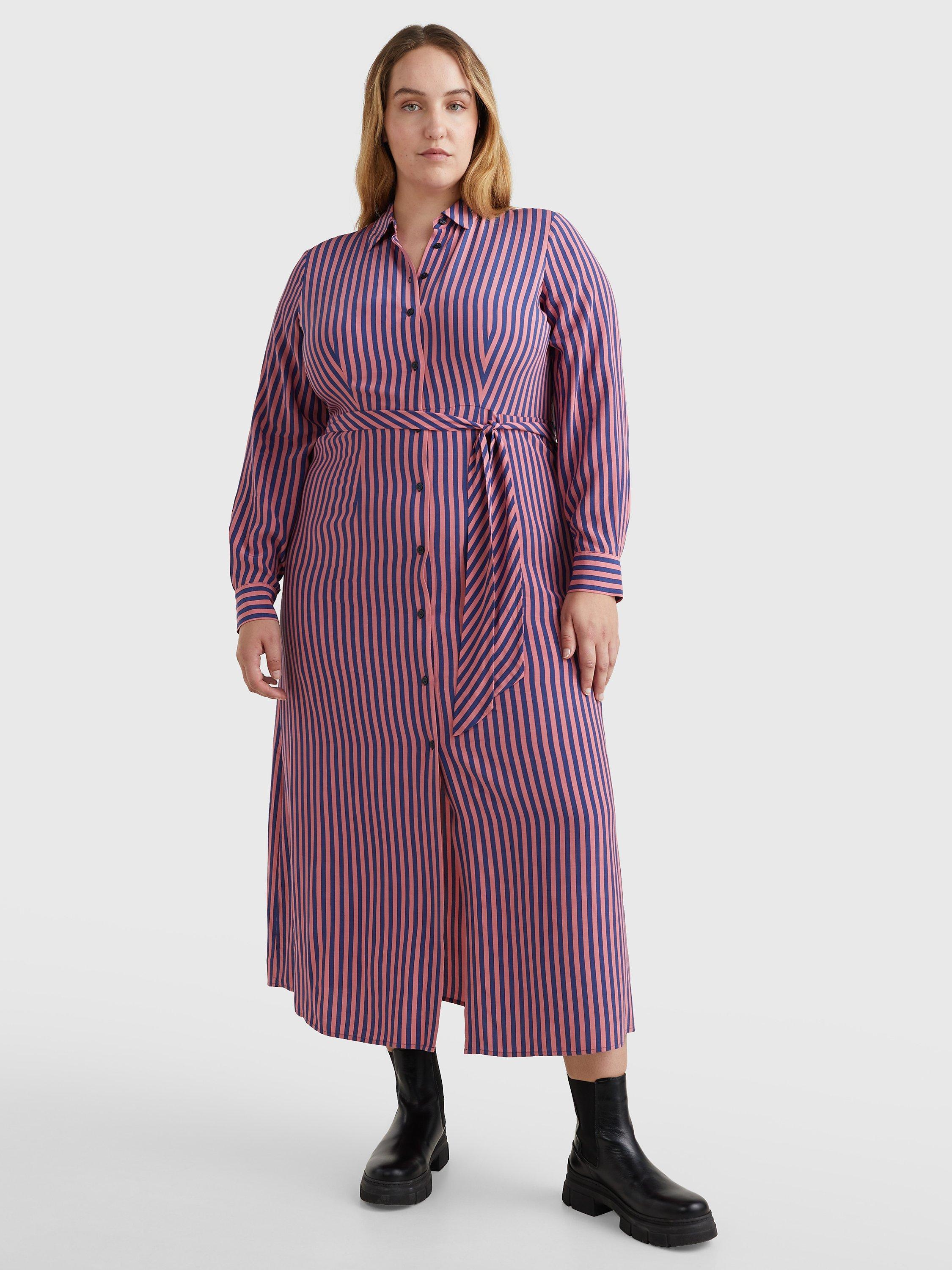 Tommy Hilfiger Curve Stripe Maxi Shirt Dress, Multi