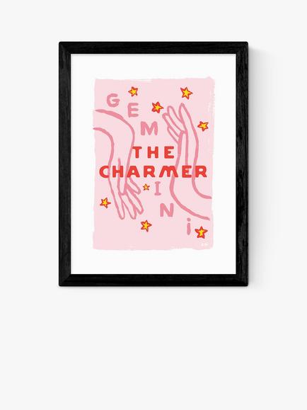EAST END PRINTS Sophie Ward 'Gemini The Charmer' Framed Print, Black Frame