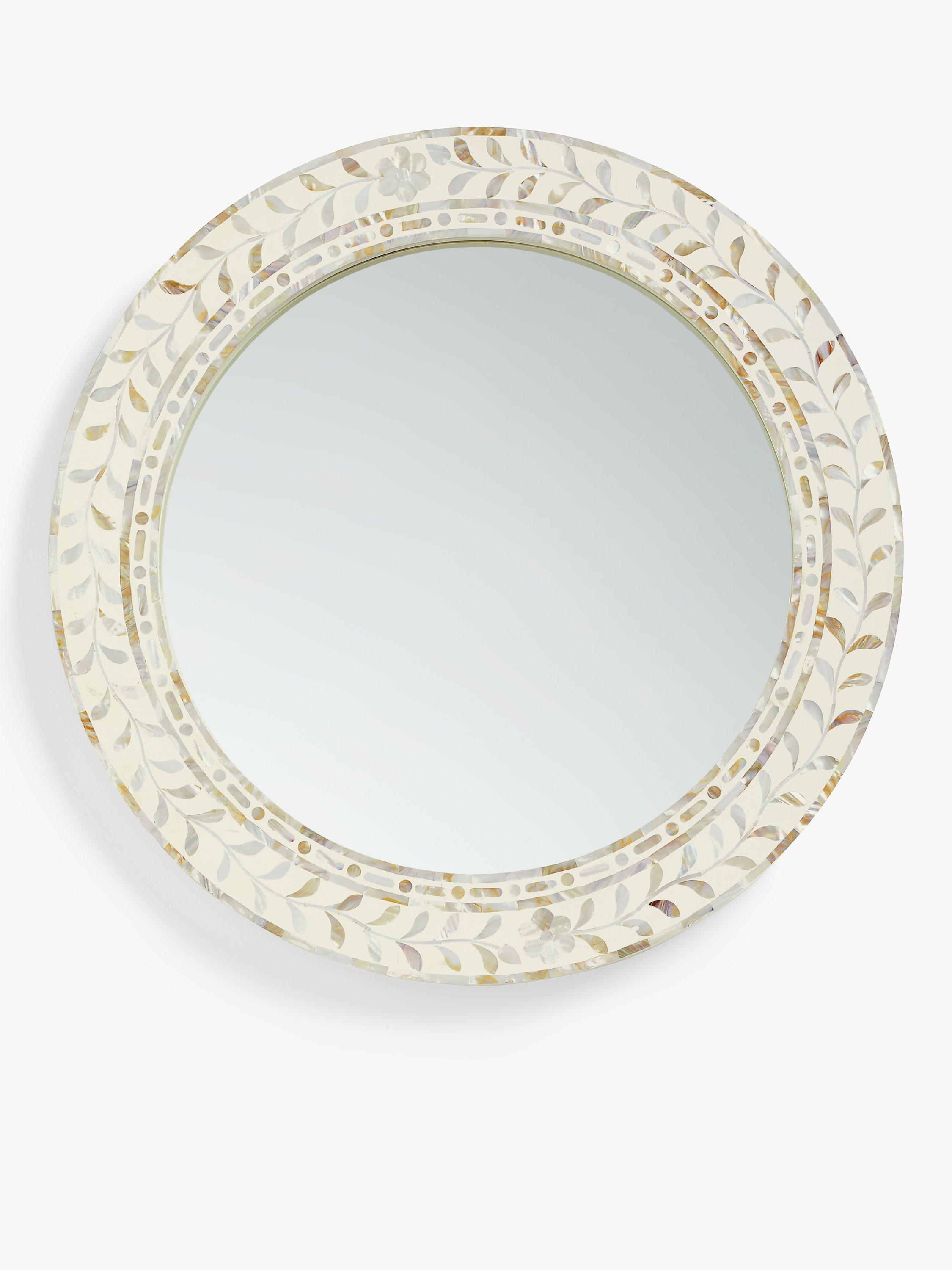 John Lewis Mother Of Pearl Leaves Round Wall Mirror