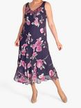 chesca Rose Devoree Sleeveless Midi Dress, Violetta