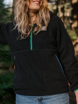 Passenger Maine Half Zip Textured Hooded Fleece - view 2, Black
