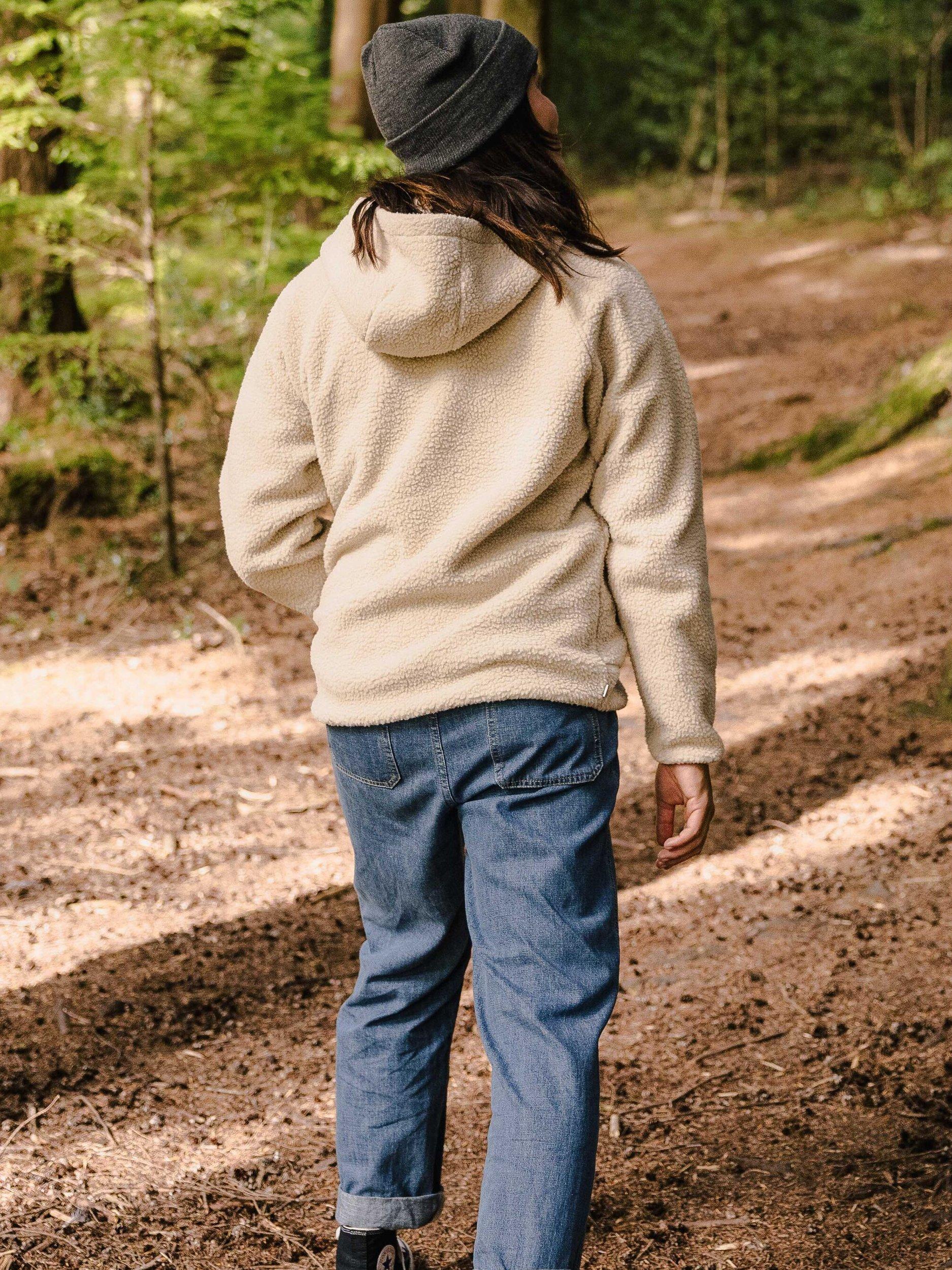 Product image 3 of 9, which shows Passenger Maine Half Zip Textured Hooded Fleece, Oatmeal, XS