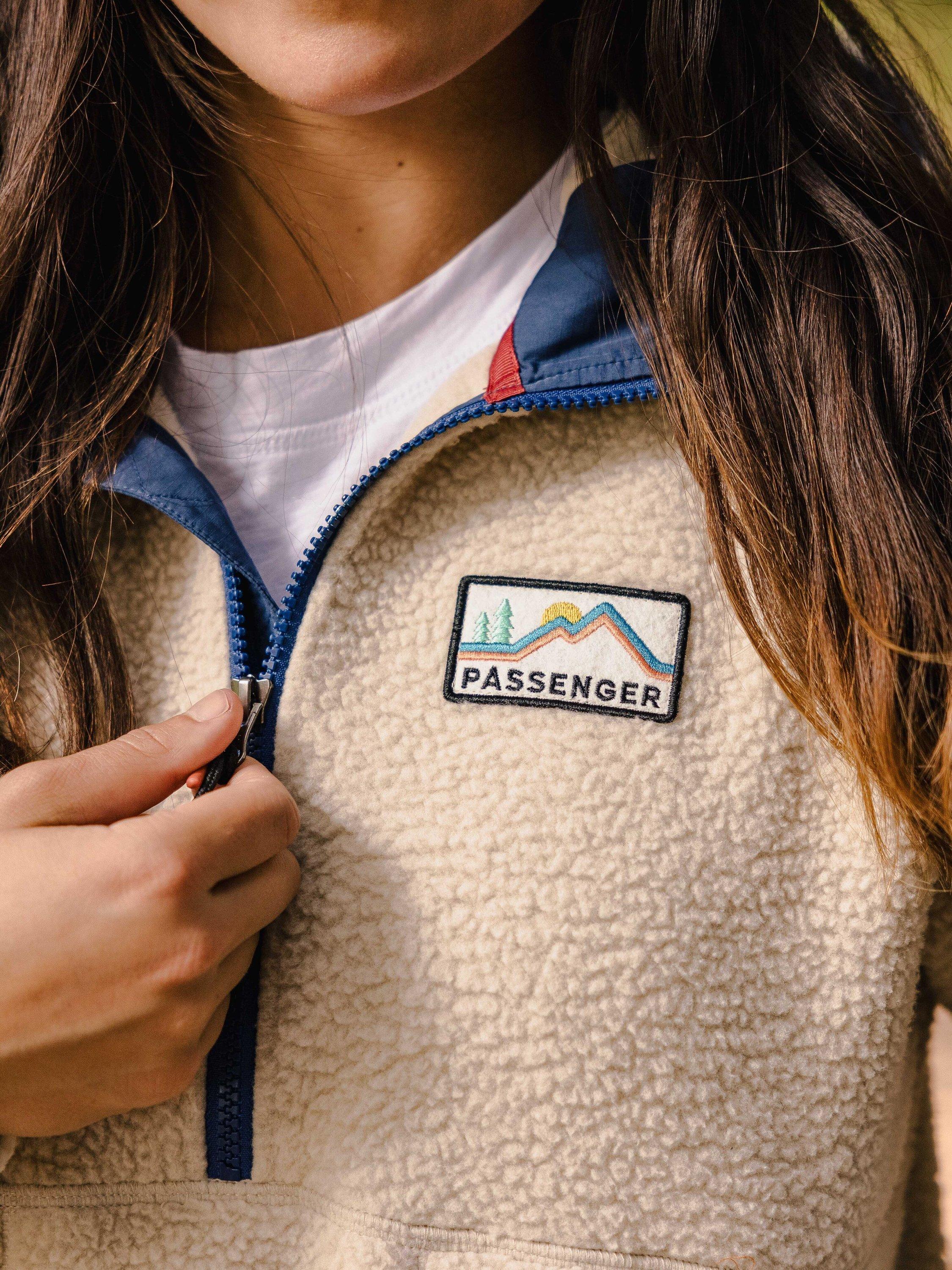 Product image 5 of 9, which shows Passenger Maine Half Zip Textured Hooded Fleece, Oatmeal, XS