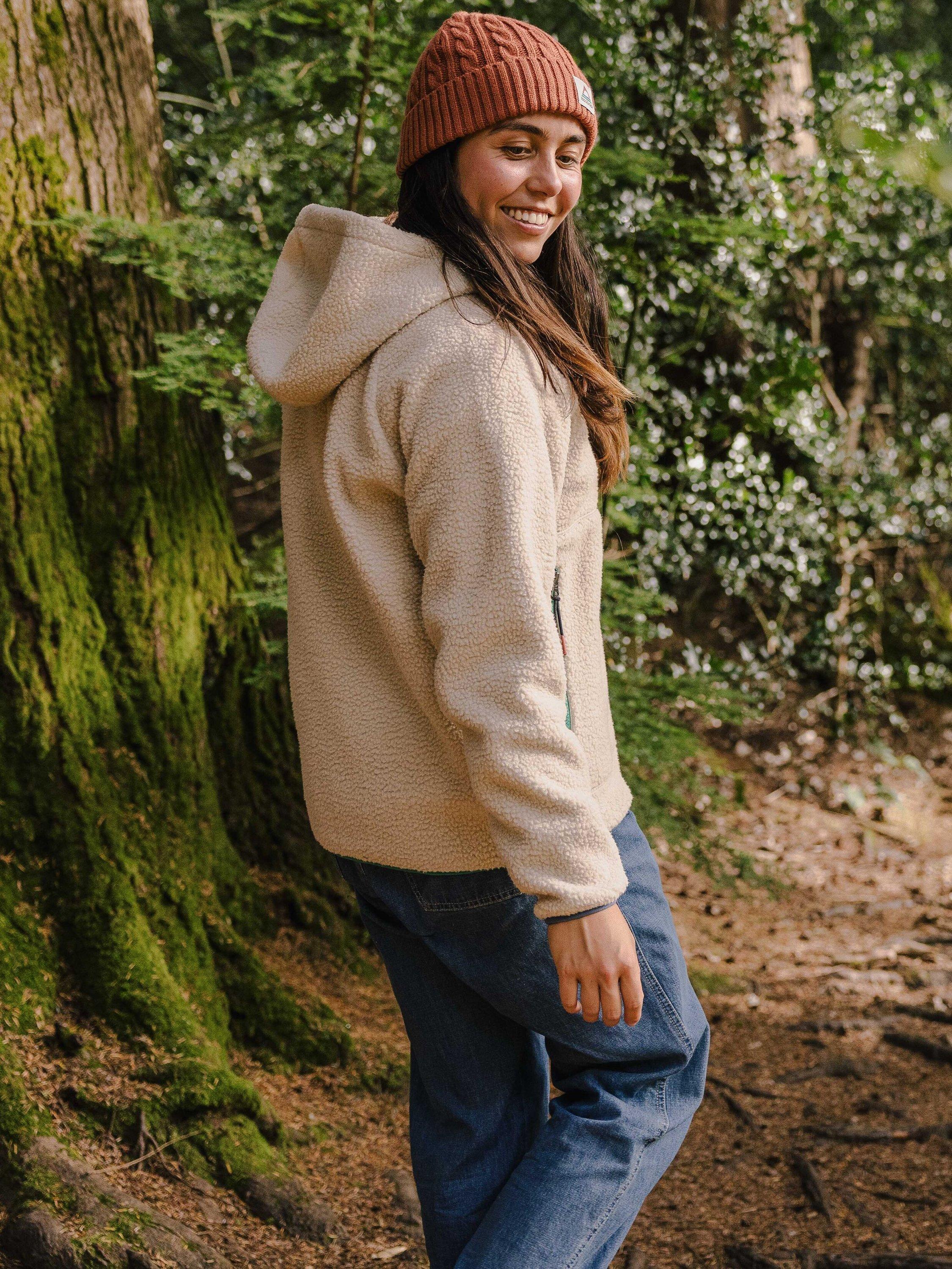 Product image 2 of 9, which shows Passenger Maine Half Zip Textured Hooded Fleece, Oatmeal, XS