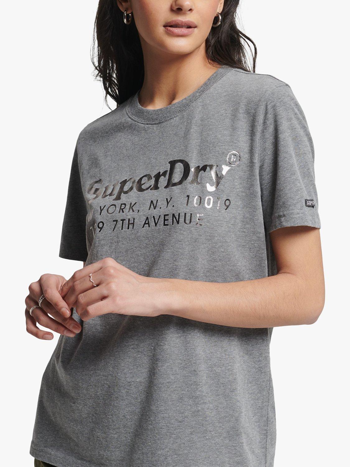 Superdry Venue Interest Vintage T-Shirt, Charcoal Marl 