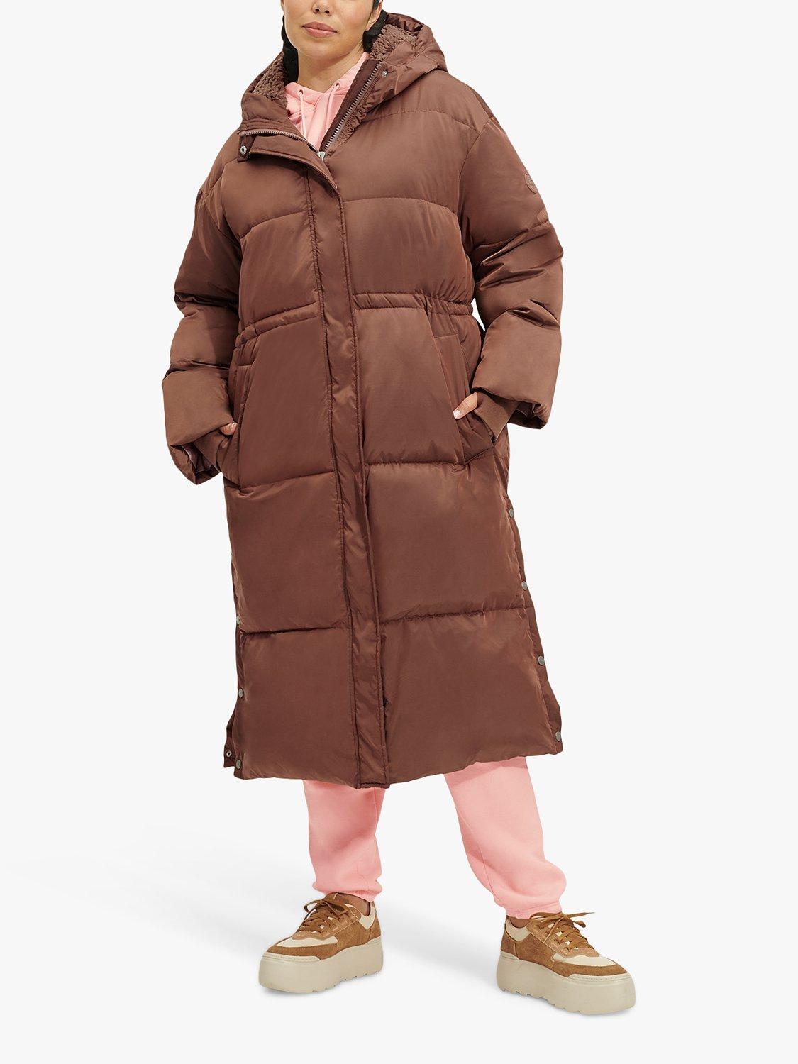 UGG Keeley Longline Puffer Jacket, Dark Chestnut