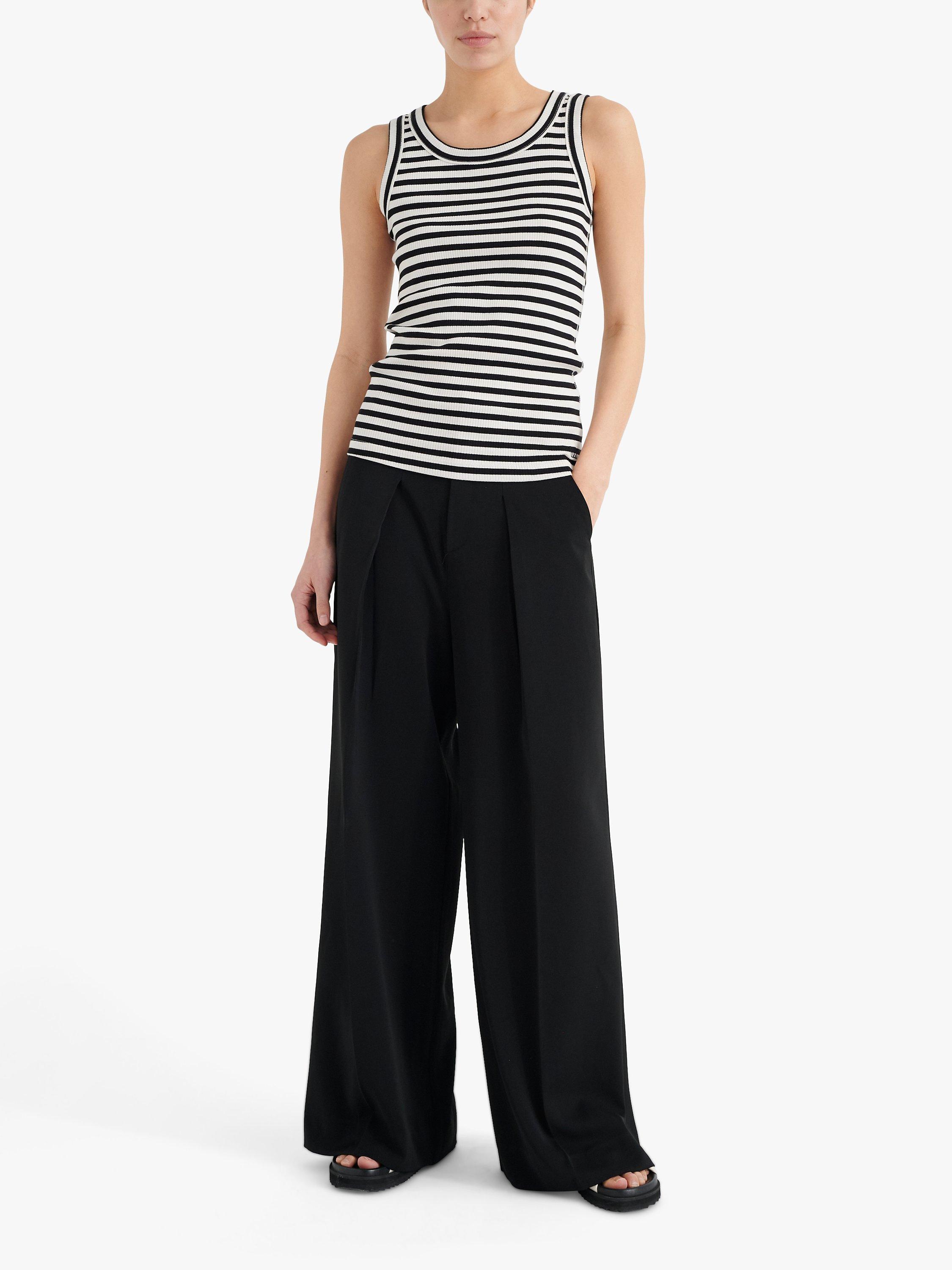 Product image 1 of 6, which shows InWear Dagna Stripe Tank Top, Black/Whisper, XS
