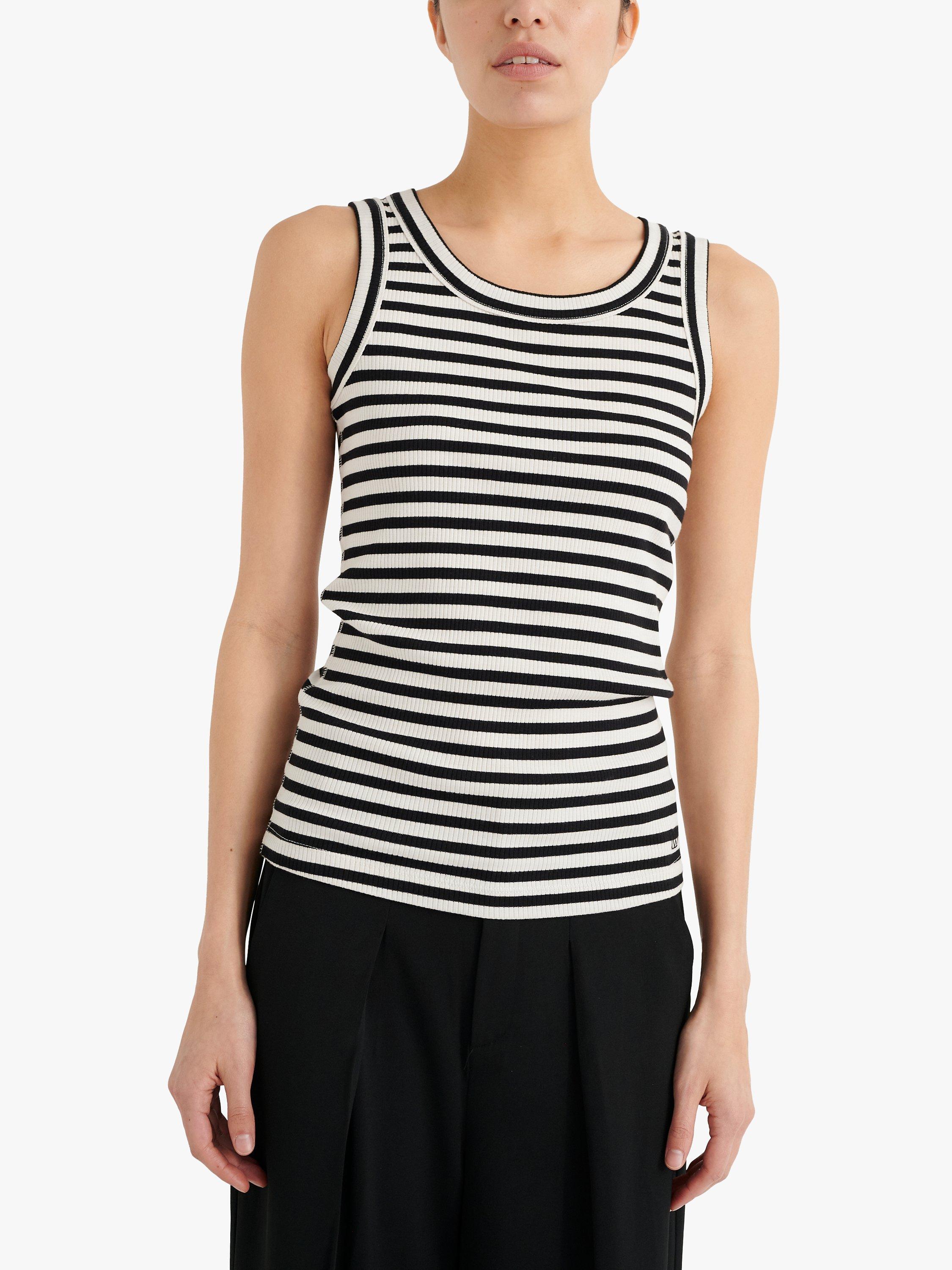 Product image 3 of 6, which shows InWear Dagna Stripe Tank Top, Black/Whisper, XS