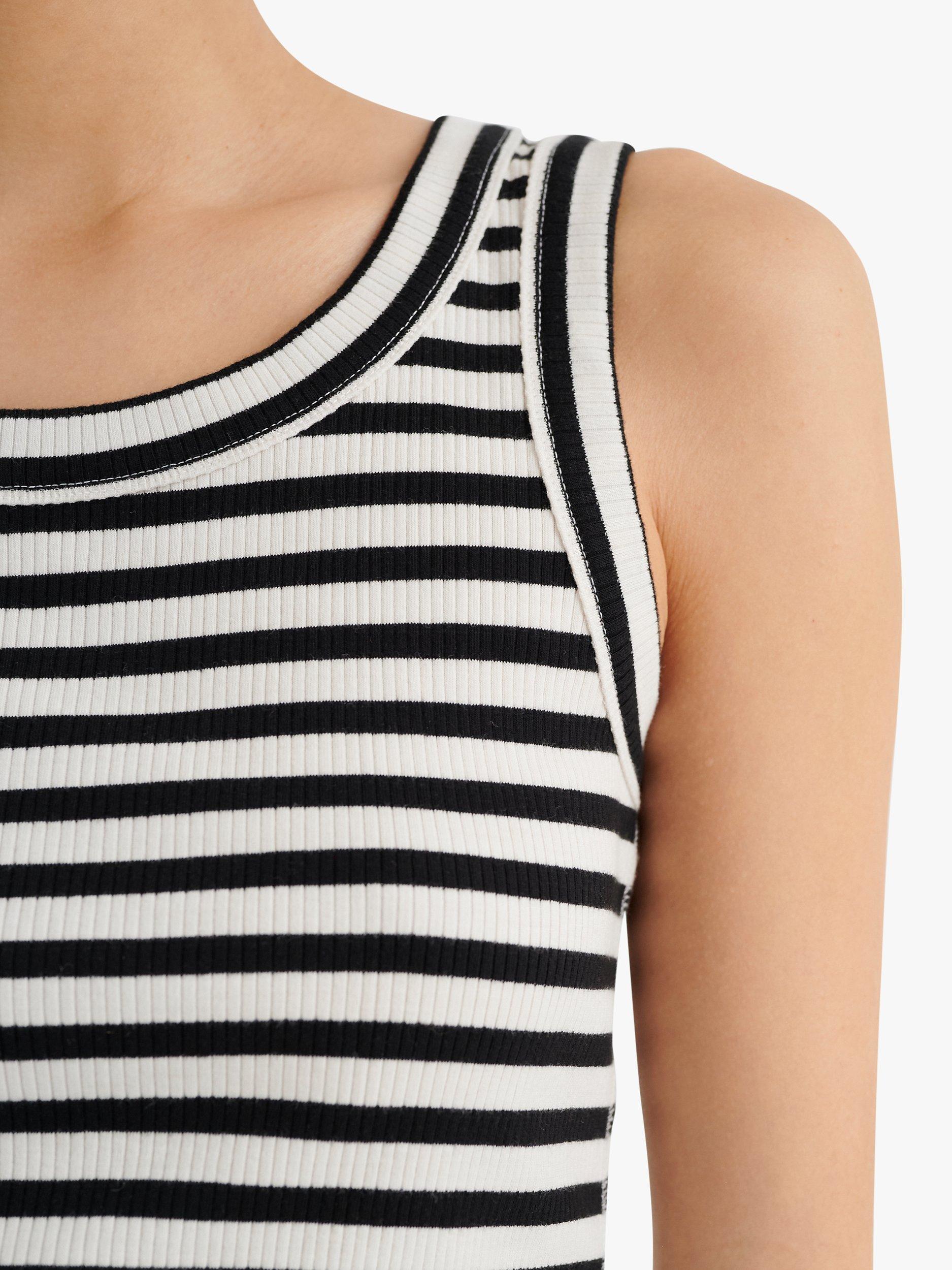 Product image 4 of 6, which shows InWear Dagna Stripe Tank Top, Black/Whisper, XS