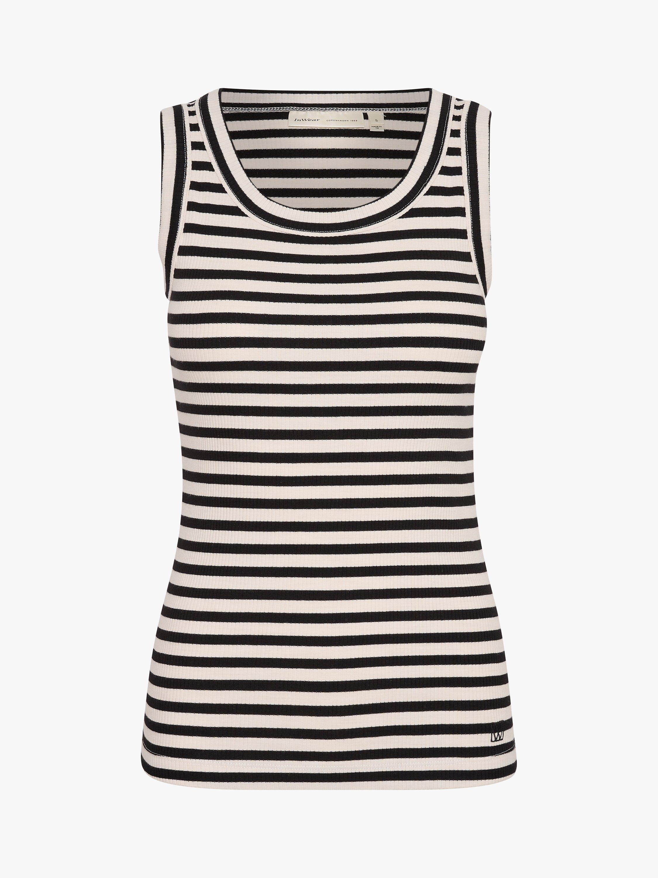 Product image 5 of 6, which shows InWear Dagna Stripe Tank Top, Black/Whisper, XS