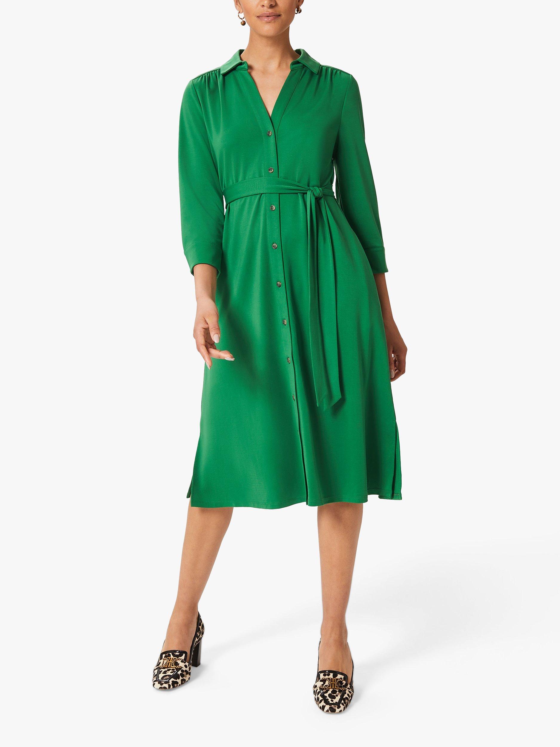Hobbs Christa Shirt Dress, Dark Green