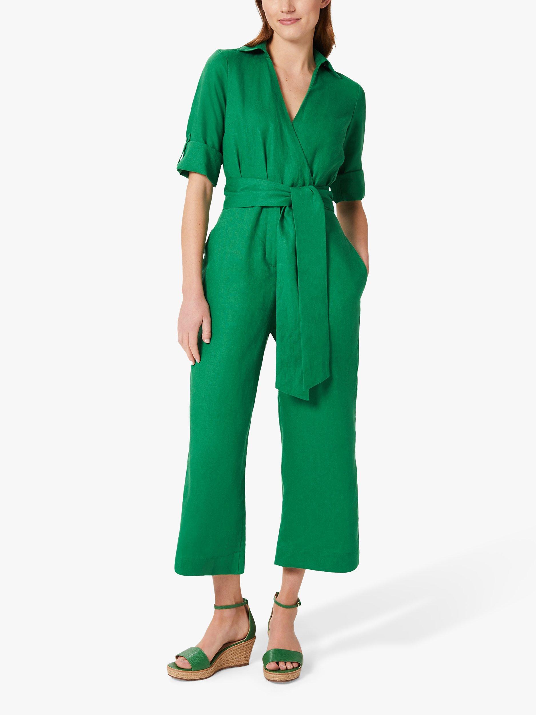 Hobbs Tazmin Linen Jumpsuit Amazon Green