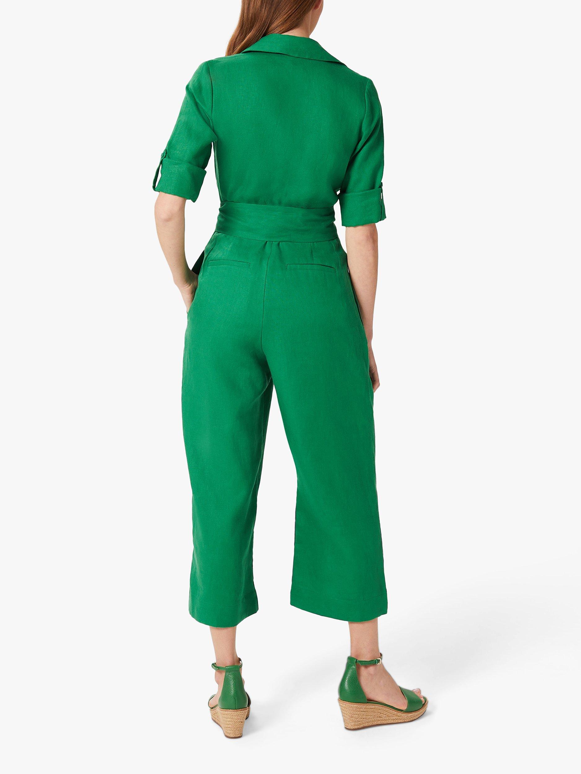 Hobbs Tazmin Linen Jumpsuit Amazon Green