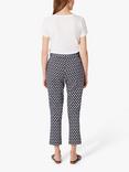 Hobbs Florence Shell Print Capri Trousers, Navy/White